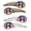 Carolines Treasures American Flag and Basset Hound Barrettes Hair Clips, Set of 4, 4PK BB2173HCS4